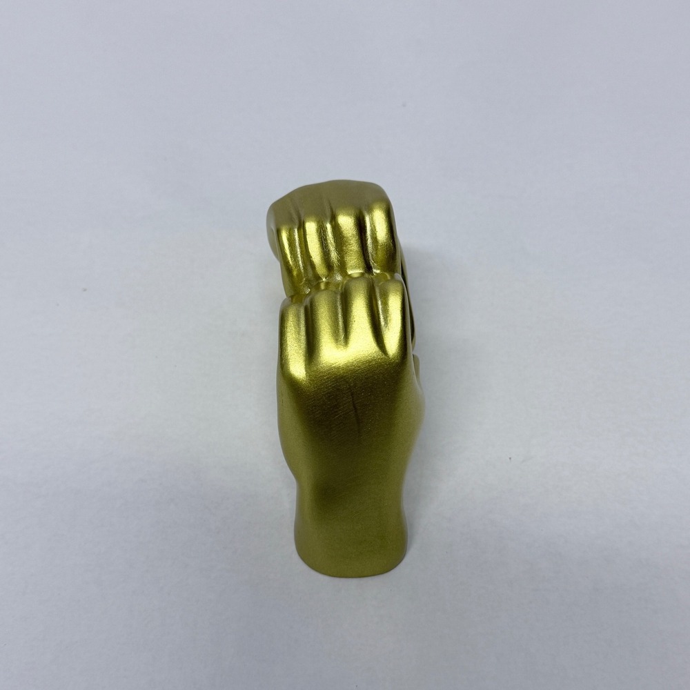 Gold Heart Hands Sculpture Modern Metallic Love Gesture Home Decor Accent 5in - Picture 5 of 7